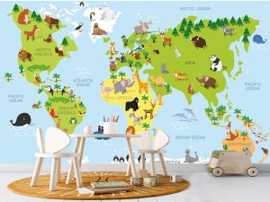 Svet životinja na mapi sveta